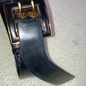Judith Leiber Adjustable Black Leather Pilgrim Belt Judith Leiber | Accessories | Judith Leiber Adjustable Black  main image 2